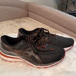 ASICS Men's Black and Red Athletic Shoes